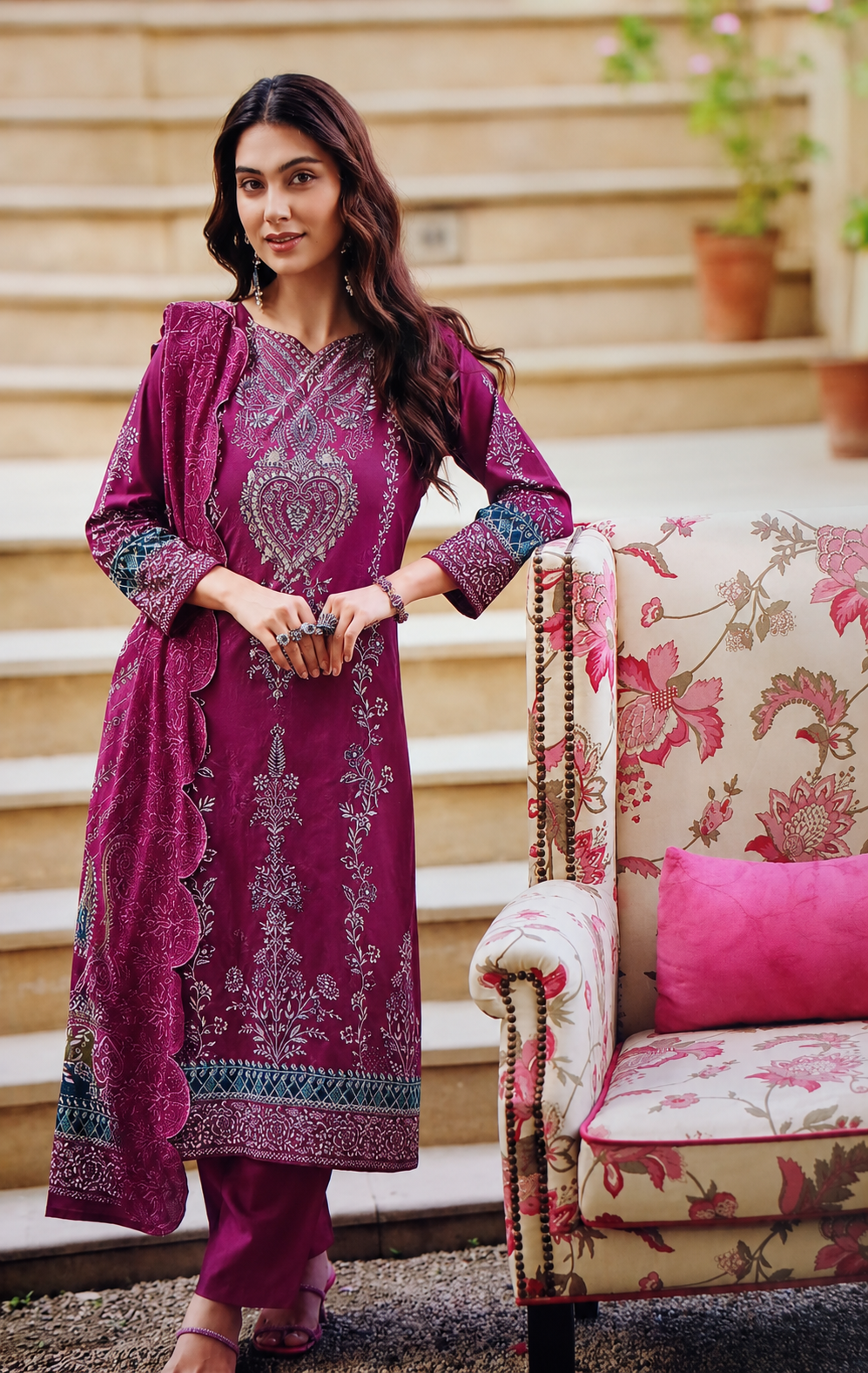 INDIAN SIMRAN COTTON (EMBROIDERED)
