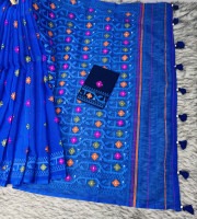 Royal Blue Embroidered Dress Material A